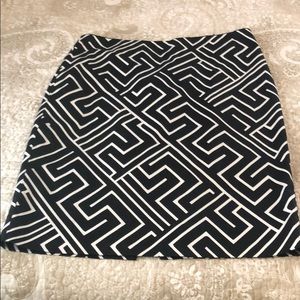 White House Black Market black and white skirt